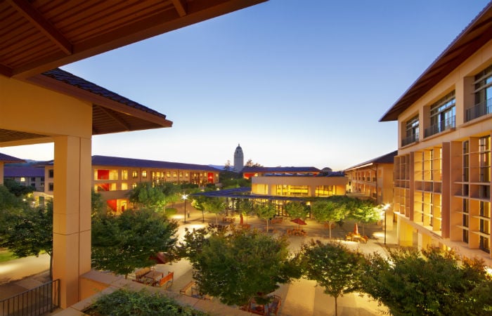 Stanford Business School at dusk