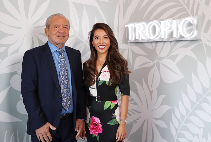 Susie Ma, founder of Tropic Skincare, with Lord Alan Sugar