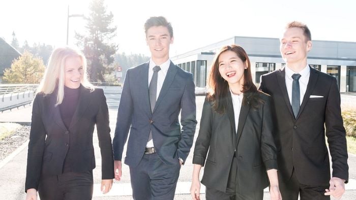 EHL students in approved business dress