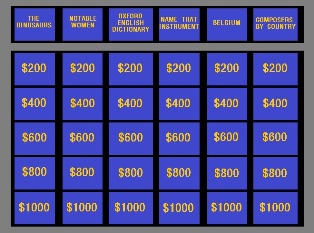 'Jeopardy!' gameboard