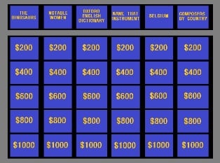 'Jeopardy!' gameboard