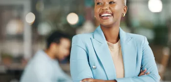 Student in blue blazer