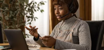 Online MBA student works from anywhere