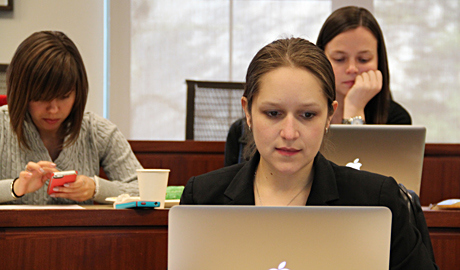 Professional MBA students in class